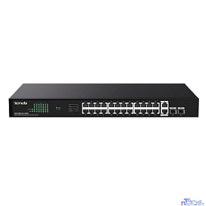 TENDA TEG1128P-24-250W Коммутатор неуправляемый PoE, 26x1 Гбит/с, PoE 24х30 Вт (до 230Вт), SFP 2х1 Гбит/с, установка в стойку