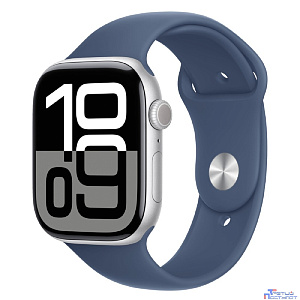 Apple Watch Series 10 42mm Silver Aluminium Case with Denim Sport Band - S/M (MWWA3ZP/A)