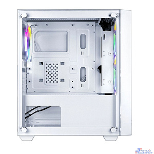 Ginzzu CL640 mATX FAN 4*12FRGB  передняя панель Сетка Белый
