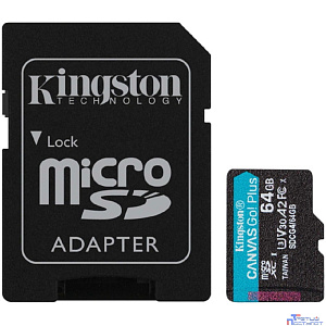 Micro SecureDigital 64GB Kingston SDCG4/64GB Canvas Go! Plus V10 A2 + adapter