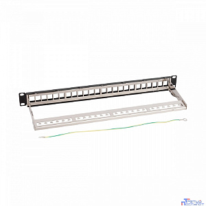 NTSS Наборная патч-панель NTSS PREMIUM для 24 разъемов типа Keystone UTP/FTP NTSS-RP-PM-1U-24-KJ-R