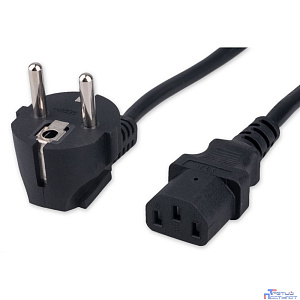Гарнизон Кабель питания Schuko-C13, 3x1.0мм2, 16A, CCA, с заземлением, 1.8м, черный, пакет (GPC-186-1-1.8M)