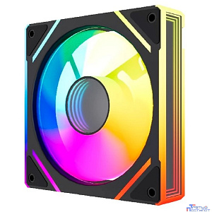Powercase Вентилятор (M61-12 ARGB) Black 120x120x25mm (PWM, 100шт./кор, 4pin PWM (M+F)+ 3pin ARGB (M+F), 600-1500±10% об/мин) Bulk