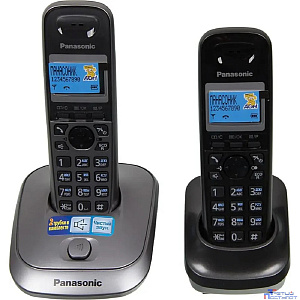 Panasonic KX-TG2512RU1 {Доп трубка в комплекте, АОН, Caller ID, спикерфон, полифония}
