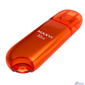 Maxvi USB Drive 32GB P1 orange, монолит с колпачком, ABS пластик, USB 2.0