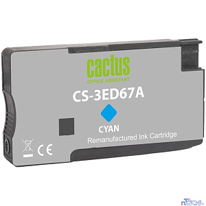 Картридж струйный Cactus CS-3ED67A 712 голубой (29мл) для HP DJ T230/630