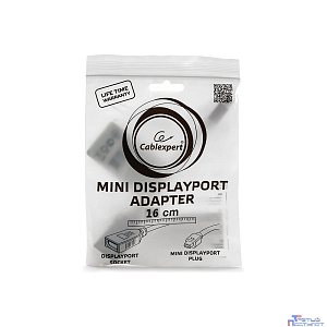 Gembird Переходник miniDisplayPort - DisplayPort,  20M/20F, длина 16см, белый (A-mDPM-DPF-001-W)