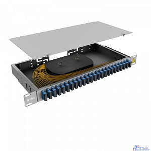 NTSS Кросс 19" NTSS PREMIUM, предсобранный 1U, 24 порта SC/UPC duplex, 9/125 мкм, (сплошная панель, розетки, сплайс, КДЗС, пигтейлы) NTSS-RFOB-PM-1U-24-2SC/U-9-SP1.5G0A