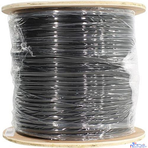Rexant (01-0046) Кабель витая пара U/UTP, CAT 5e, PE, 4PR, 24AWG, OUTDOOR, SOLID, черный, с тросом, 305м