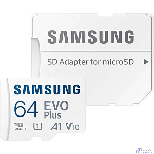 Micro SecureDigital 64GB Samsung Class 10 Evo Plus U1 (R/W 160 MB/s) + SD адаптер
