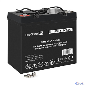 Exegate EX297556RUS Аккумуляторная батарея ExeGate DT 1255 (12V 55Ah, болт М6)