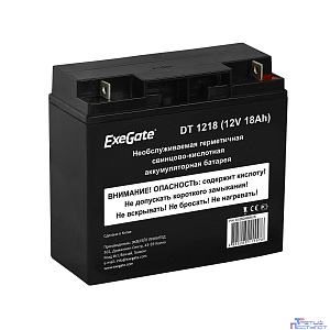 Exegate EX282969RUS Аккумуляторная батарея DT 1218 (12V 18Ah, клеммы F3 (болт М5 с гайкой))