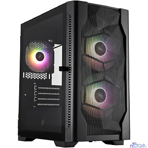 1STPLAYER Корпус DK D4-M ARGB Black / mATX / 2x140mm & 1x120mm ARGB fans / D4-M-BK-2F7-14-1F7