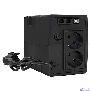 Exegate EX292764RUS ИБП ExeGate SpecialPro UNB-600.LED.AVR.2SH.RJ.USB <600VA/360W, LED, AVR, 2*Schuko, RJ45/11, USB, Black>
