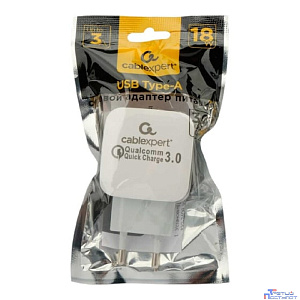 Cablexpert Зарядное устройство MP3A-PC-40 18Вт, 3А, QC3.0, 1xUSB, белый, пакет