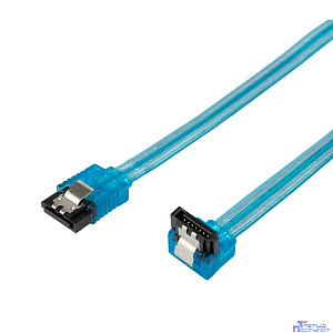 Cablexpert Кабель интерфейсный SATA Sata3 7pin / 7pin, угловой, защелка, 50см, прозрачный, пакет (CC-SATAM-DATA90-TR-50CM)