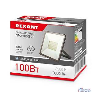 Rexant 605-005 Прожектор светодиодный 100 Вт 200–260В IP65 8000 лм 6500 K холодный свет