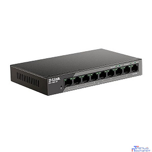 D-Link DSS-100E-9P/B1A Неуправляемый коммутатор с 8 портами 10/100Base-TX и 1 портом 10/100/1000Base-T (8 портов PoE 802.3af/at, PoE-бюджет 92 Вт, дальность до 250 м)