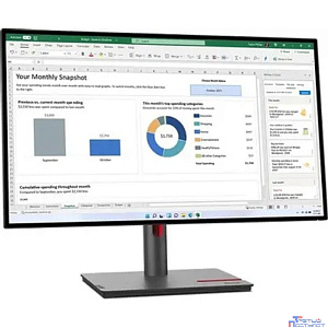 LCD Lenovo 27" P27h-30 ThinkVision черный {IPS 2560x1440 60Hz 6ms 16:9 1000:1 350cd 178/178 DVI HDMI DisplayPort HAS Pivot USB}