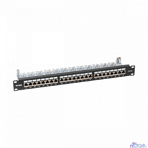 NTSS Патч-панель NTSS PREMIUM 1U 24 порта RJ45 FTP cat.5е, Krone IDC (инструмент в комплекте), с органайзером NTSS-PP2-PM-1U-24-FTP-RJ45-5e-K