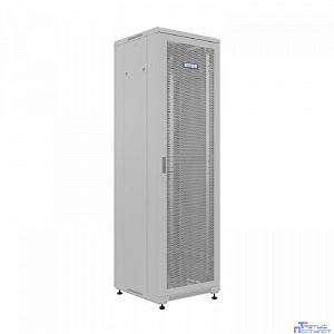 NTSS Шкаф напольный универсальный серверный NTSS R 18U 600х600мм, 4 профиля 19, двери перфорированная и сплошная металл, боковые стенки съемные, регулируемые опоры, разобранный, серый RAL 7035 NTSS-R1