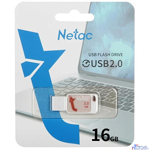Netac USB Drive 16GB UA31 <NT03UA31N-016G-20PK>, USB2.0, розовая