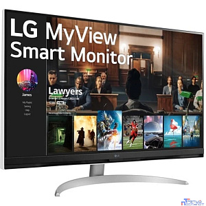 LCD LG 31.5" 32SQ700S-W Smart Monitor {VA 3840x2160 60Hz 5ms 250cd 16:9 178/178 2x5W USB-C(PD 65 W) 2xHDMI USB}