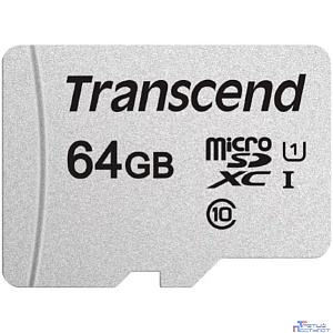 Micro SecureDigital 64Gb Transcend Class 10 TS64GUSD300S-A {MicroSDXC Class 10 UHS-I, SD adapter}