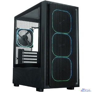 XASTRA Корпус  A411M 4ARGB-FG Black mATX/Mesh /ScrewlessTG+mesh panel/ 4x120mm ARGB PWM FG fans/ A411M-4FG12A