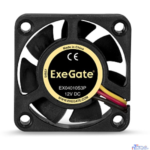 Exegate EX166186RUS Вентилятор ExeGate Mirage-S 40x40x10 подшипник скольжения, 5500 RPM, 23dB, 3pin