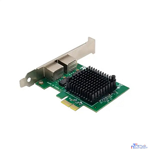 ORIENT XWT-INT225L2PE, Сетевая карта PCI-Ex1 v3.0 2xRJ45 2.5GbE NIC, Intel I225V chipset, 2.5/1 Гбит/с, 2 планки крепления (33251)