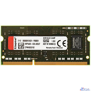 Kingston DDR3 SODIMM 4GB KVR16LS11/4WP PC3-12800, 1600MHz, 1.35V