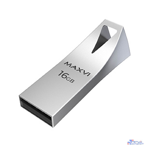 Maxvi USB Drive 16GB MK2 metallic silver, монолит, металл, USB 2.0