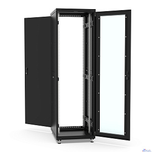 Шкаф напольный 19", 42U Filum FL-NT-4268GM2M-BK NETWORK (ШхГхВ) 600x800x1987 мм, двери: стеклянная/сплошная металл, цвет черный RAL9005
