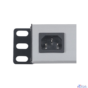 Cabeus PDU-8P Блок евророзеток для 19" шкафов, горизонтальный, 8 розеток, 10 A, выключатель, гнездо под шнур, алюминиевый корпус