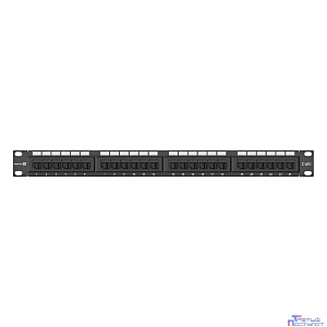 Exegate EX297317RUS Патч-панель ExeGate EPP3-19-24-8P8C-C6-110D-C (19", UTP, 24 port, cat.6, KRONE&110(dual IDC), 1U, RoHS, с кабельным органайзером и защитными шторками, Black, RTL)