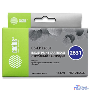 Картридж струйный Cactus CS-EPT2631 фото черный (11.6мл) для Epson Expression Home XP-600/605/700/800
