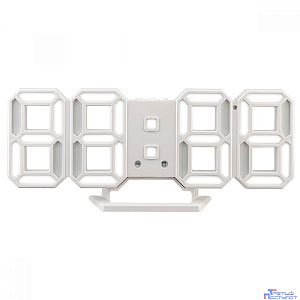 Perfeo LED часы-будильник "LUMINOUS 2", белый корпус / белая подсветка (PF-6111) [PF_B4921]