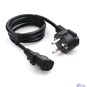 Кабель питания Cablexpert Schuko-C13, 3х1.0мм2, 16А, с заземлением, 1м, черный, пакет (PC-186-1-1M)