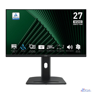 MSI PRO 27" MP275QPG {IPS 2560x1440 100Hz 4ms 300cd 2xHDMI DisplayPort Speakers HAS Pivot VESA} [9S6-3PC39M-069]