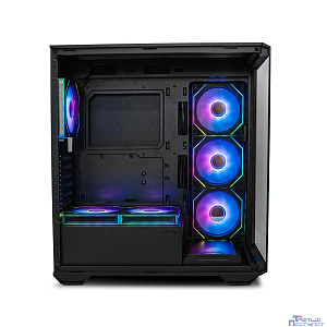 XASTRA Корпус Q600 6ARGB-C10 Black ATX/Aquarium/Screewless/6x120mm ARGB PWM FM fans/Argb+PWM HUB 10port/ Q600-6FM12A-C10