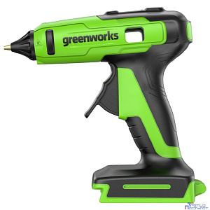 Greenworks G24GLG Пистолет клеевой, 24V, 150°С, 90 сек, 11 мм, без АКБ и ЗУ [3502207]