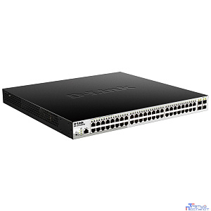 D-Link DGS-1210-52MP/ME/B2A PROJ Управляемый L2 коммутатор с 48 портами 10/100/1000Base-T и 4 портами 1000Base-X SFP (порты 1-8 PoE 802.3af/at, порты 9-48 PoE 802.3af, PoE-бюджет 370 Вт)