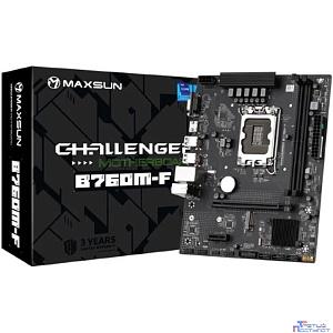 MAXSUN MS-Challenger B760M-F (Socket 1700, mATX, 2*DDR4, VGA/HDMI, 3*SATA3, 1*M.2, 1xPCI-E x16 /1xPCI-E x, 4*USB 2.0, 2*USB 3.2 Gen1 , LAN 1*1G, RTL)