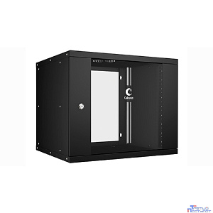 Cabeus WSC-05D-9U55/45-BK Шкаф телекоммуникационный настенный 19" 9U, серия LIGHT разборный, дверь стекло, цвет черный