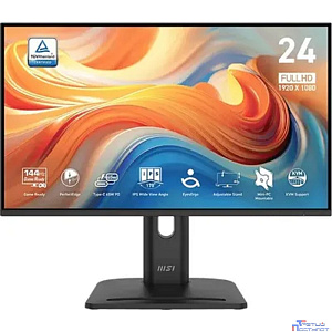 Монитор MSI PRO MP245PHG E14 23.8" 16:9 FHD(1920x1080) IPS Flat,1ms(MPRT),1500:1,100M:1,300nits,HDMI 2.0,DP 1.2,USB-C,USB-Ax2,USB-B,Speaker,Tilt,Swivel,Height,Pivot,VESA,144Hz,Black,1y w-ty