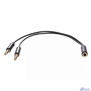 Telecom <TAV205M-0.2M> Кабель-адаптер  2*3.5ST(M)/3.5 ST(F), 0.2м, PRO [7958820049675]