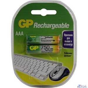 GP ReEnergy 75AAAHC AA, емкость 750 мАч (75AAAHCRGY-2CRCB2) (2 шт. в уп-ке)  аккумулятор (GP75AAAHCRGY-2CRCB2)