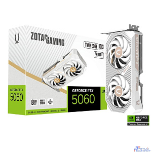 Видеокарта ZOTAC GAMING GeForce RTX 5060 Twin Edge OC White Edition  8GB GDDR7 128bit 2280/2527MHz 3*DP/HDMI 2*FAN (ZT-B50600Q-10M) RTL