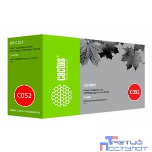 Cactus  Cartridge 052 Картридж  для CANON  i-SENSYS LBP212dw/214dw/215x/MF421dw/428x/426dw/429x (3100 стр.) чёрный, с чипом